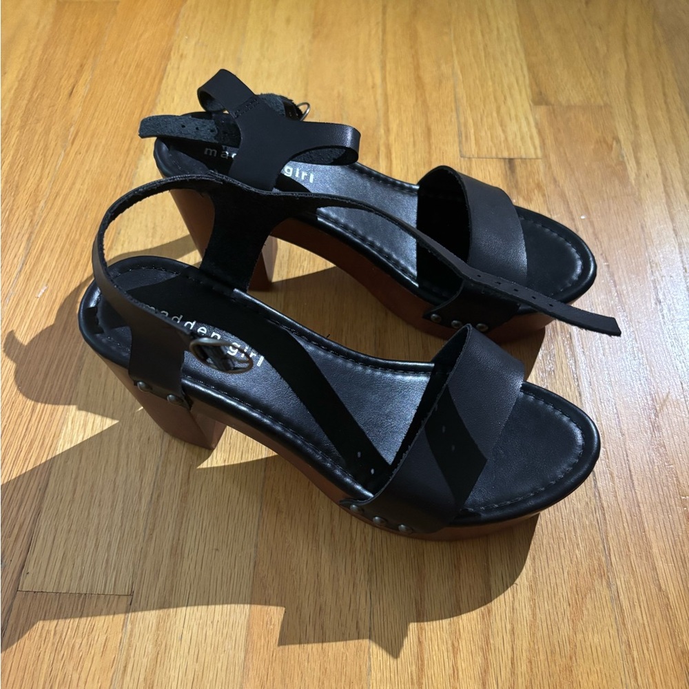 Madden Girl Black Strappy Heels